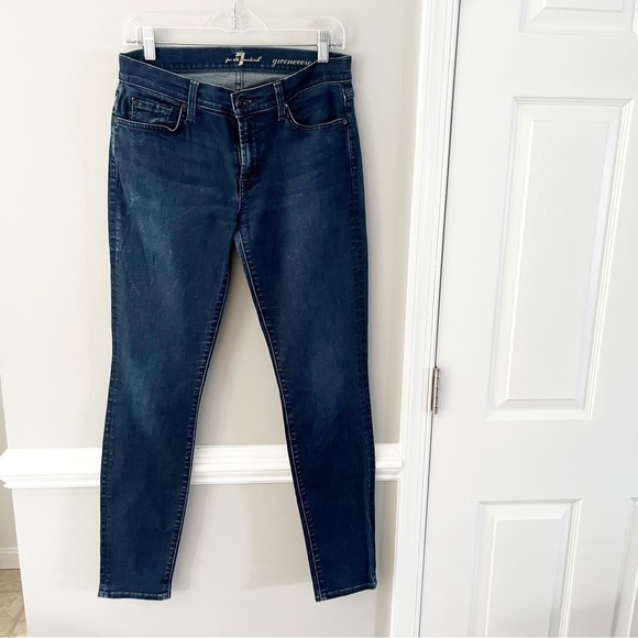 7 For All Mankind Denim - 7 For All Mankind | Gwenevere High-Waist Ankle Skinny Jeans in Dark Wash, 30